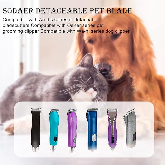 #4FC Clipper Blade Dog Grooming Compatible with Andis Clippers Detachable Carbon Steel Sharp Also Compatible with Wahl/Oster Dog Clippers