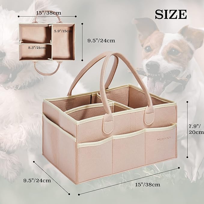Pet Grooming Tote Bag, Dog Grooming Supplies Organizer Bag, Dog Grooming Bag for Travel Outdoor(BAG ONLY) (Khaki)