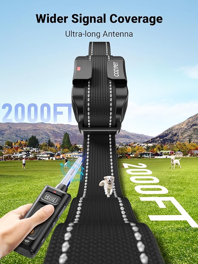 Dog Shock Collar with Remote Control - Rechargeable Dog Training Collar Electric Shock Collar for Dogs 60-100 lbs Waterproof with 3 Training Modes for Small Medium Large Dogs