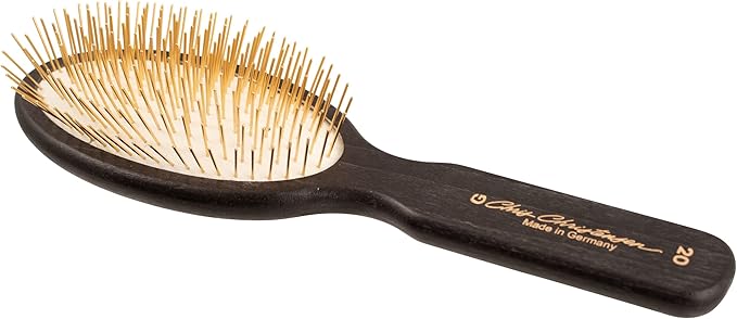 Chris Christensen 20mm Pin Dog Brush, Gold Series, Groom Like a Professional, Gold-Plated Stainless Steel Pins, Perfect for Fragile Coats, 30% More Pins, Ground and Polished Tips