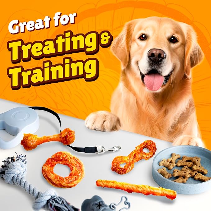Gootoe Turkey Tendon Wrapped Chicken Stick – 100% USA-Sourced, Natural Snack, Premium Training Chews, Hypoallergenic, Rawhide-Free, Reseal Value Bags, Sizes for Small Dogs, Twists (Small) 10 Unit/Pack