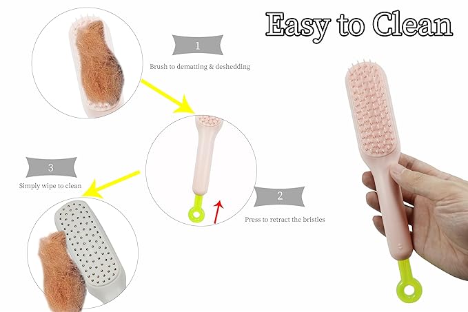 Stretchable Puppy Brush , Soft Dog Brush - Gentle Grooming Brush for Small Dogs, Perfect for Yorkie, Shih Tzu, Maltipoo ,Dog Hair Remover Brush (Pink)