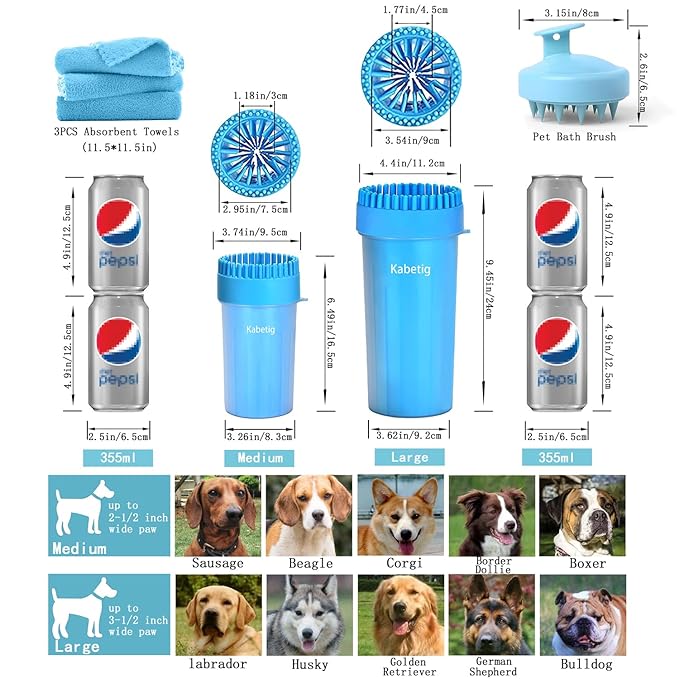 Large/Extra Large Dog Paw Washer for Dogs - Big Pet Foot Cleaner Cup with L/XL Size for Larger Breeds