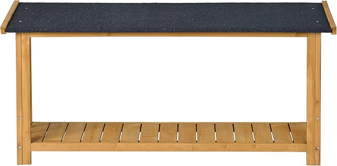 YOTPO 47.2" Wooden Indoor & Outdoor Medium Dog House with Porch Door and Removable Curtain,Pet Kennel with Weatherproof Solid Wood,for Yard,Garden,Living Room,Villa,Wood