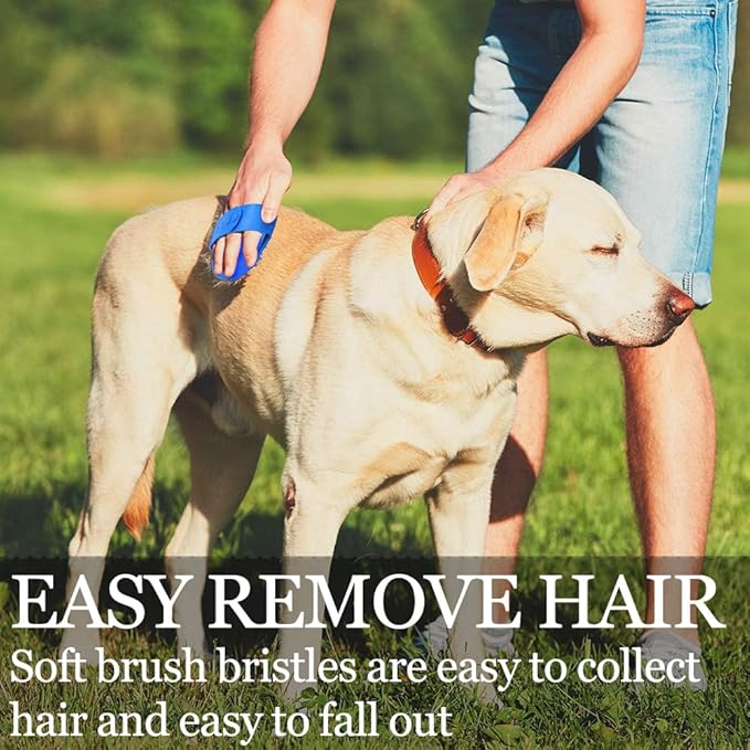 Dog Bath Brush | Pet Shedding Shampoo Brush for Long & Short Hair | Grooming Rubber Comb for Cat & Dog | Animal Soft Massage Scrubber | with Adjustable Ring Handle (2 Pcs)