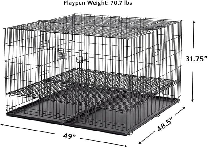 MidWest Homes for Pets Puppy Playpen Crate - 248-10 Grid & Pan Included