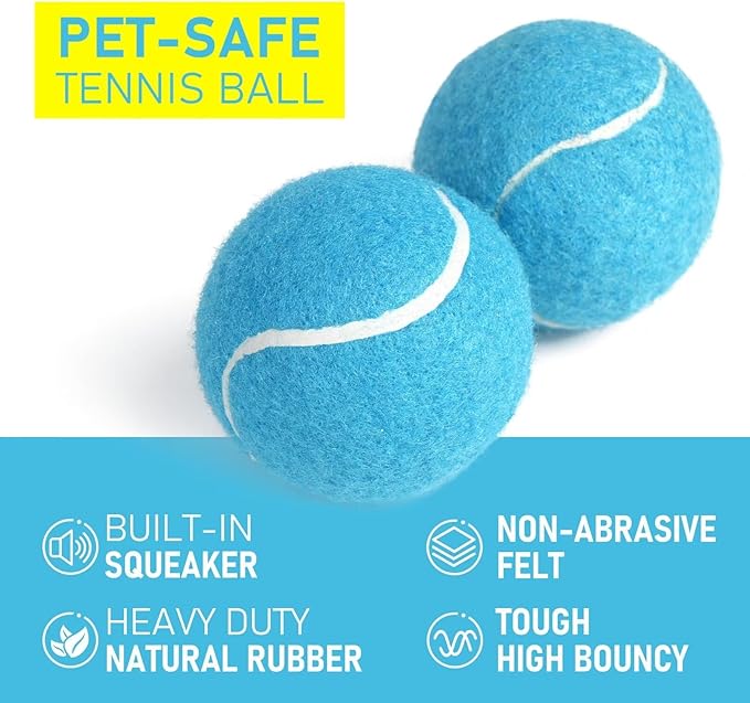 PrimePets Squeaky Balls for Dogs, 2.5 Inch Dog Squeaky Toys, Interactive Dog Toy Tennis Balls for Indoor Outdoor, Dog Squeaky Toys for Medium, Large Dogs