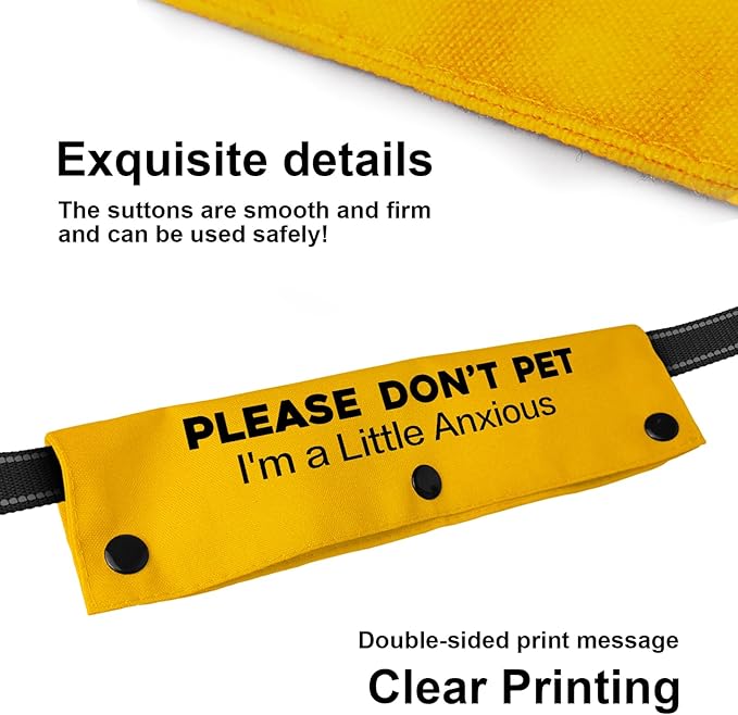 YROVWENQ Little Anxious Sleeve - Yellow Dog Leash Wrap Anxious Dogs with Please Don't Pet - I'm Anxious Warning