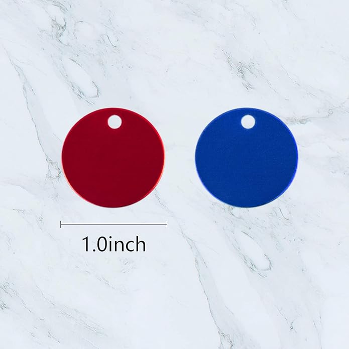 Framendino, Pet ID Tag Colorful Blank Round Double Sided Pets ID Tag Name Phone Number ID Tags Aluminum Charms