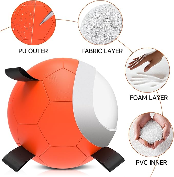 QDAN Herding Ball for Dogs, 25 inch Dog Balls, Giant Dog Toys Horse Toy, Dog Herding Ball for Australian Shepherd, Orange