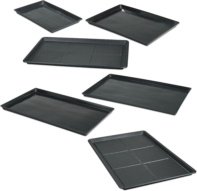 ProSelect Replacement Floor Trays - Durable Easy-to-Clean Plastic Trays for Everlasting Crates - Medium/Large, 36" x 23", Black