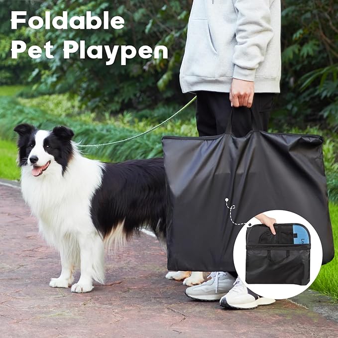 Love's cabin Pet Puppy Dog Playpen, Small Dog Tent Crates Cage Indoor/Outdoor, Portable Playpen for Cat, Foldable Pop Up Dog Kennel Playpen with Carring Case, Removable Zipper Top, Blue
