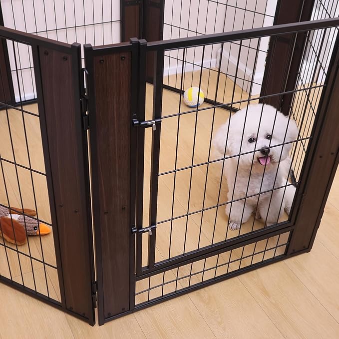 Heavy Duty Dog Playpen 32 Inch Height - Indoor Outdoor Pet Fence Enclosure for Medium and Small Dogs - Foldable Puppy Exercise Pen for Indoor and RV Camping or Yard