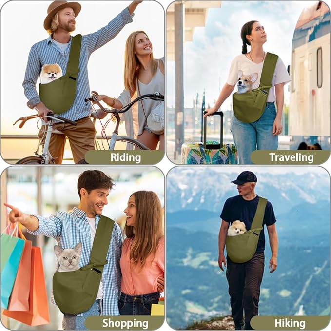 FEimaX Dog Sling Carrier, Pet Papoose Slings Bag for Small Dogs Cats, Puppy Hands Free Satchel Tote Pouch Carriers Doggie Crossbody Shoulder Carry Bags for Outdoor Travel