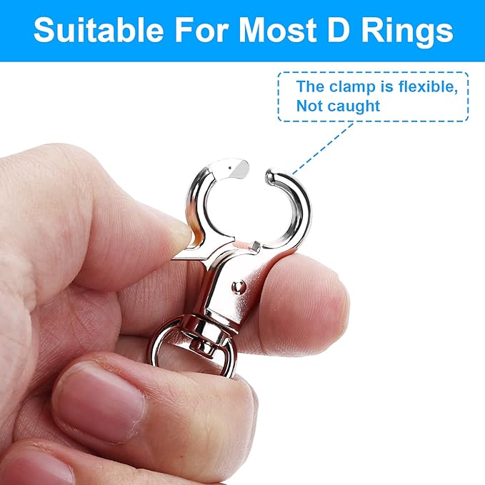 Molain Dog Tag Clips with Dog Tag Rings,Durable Dog ID Tag with Rings for Large Dogs Collar Harnesses 1.75 x 0.9 in (4 Clips 10 Ring)