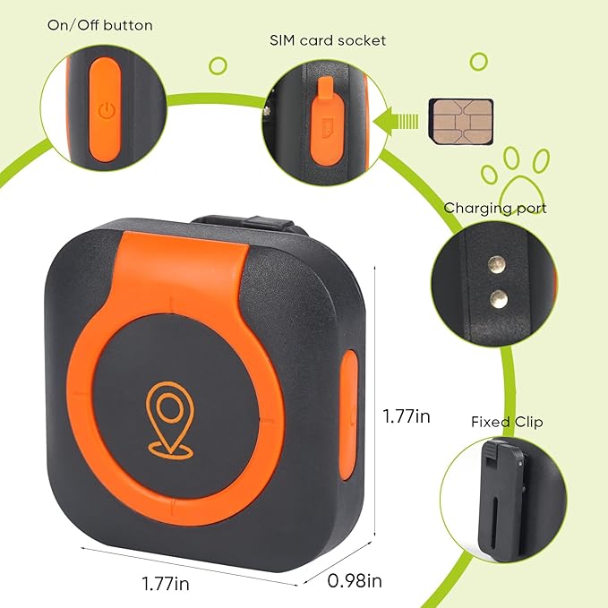 GPS Tracker for Dogs,Cat Tracker GPS Dog Tracker Health Monitoring for GPS Dog Collar Smart GPS Cat Tracker Dog GPS Tracker Pet Tracker for Cats 4G Network Dog Tracker Tag