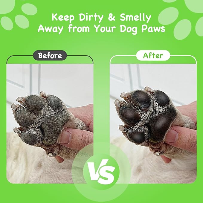 Paw Cleaner with Handle for Small to Medium Dogs - Clean Muddy Feet, Paws and Paw Washer for Pets (Green)