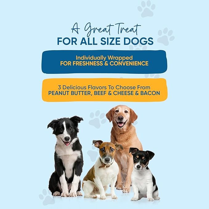 Filled Cow Hooves for Dogs, Delicious Cheese & Bacon Flavor, Stuffed Natural Beef Hoof Dog Chews, Tasty Treats for Dog, Made from Premium Brazilian Cattle, Pack of 10 Count