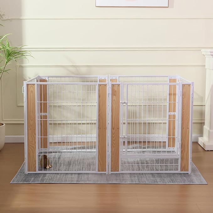 Heavy Duty Dog Playpen 32 Inch Height - Indoor Outdoor Pet Fence Enclosure for Medium and Small Dogs - Foldable Puppy Exercise Pen for Indoor and RV Camping or Yard