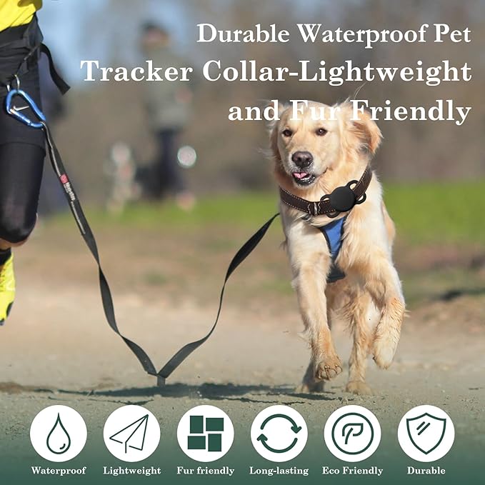 Smart Pet Location Finder, MFi Certified Dog Tracker, No Monthly Fees, Works with Apple Find My (iOS Only), Not GPS Enabled (Black)