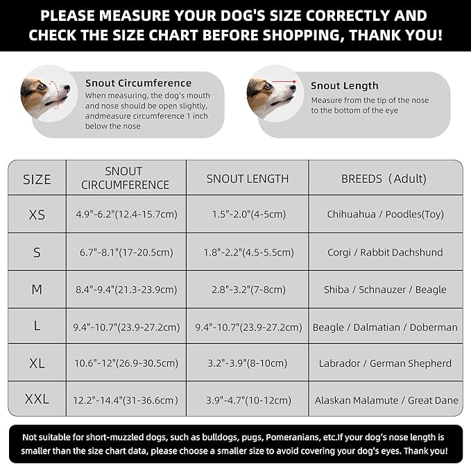 Dog Muzzle, Breathable Soft Muzzle for Large Dogs to Anti & Prevent Barking Biting Chewing, Reflective & Adjustable Basket Muzzle with Air Mesh for Doberman Grey XL