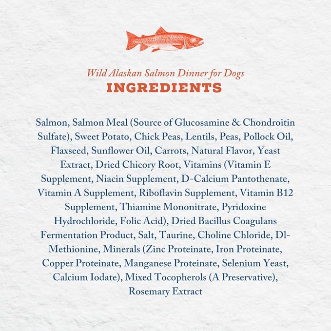 Wild Alaskan Salmon Grain-Free Dog Food | No Chicken or Other Animal by-Products | Rich in Omega 3 & 6 Fatty Acids | Sustainably Sourced Wild Caught Fish | Made in The USA | 11lb Bag