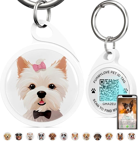 QR Code Dog Tag, Dog Tags Personalized Silent Pet ID Tag Customizable Free Pet Online Profile, Yorkshire