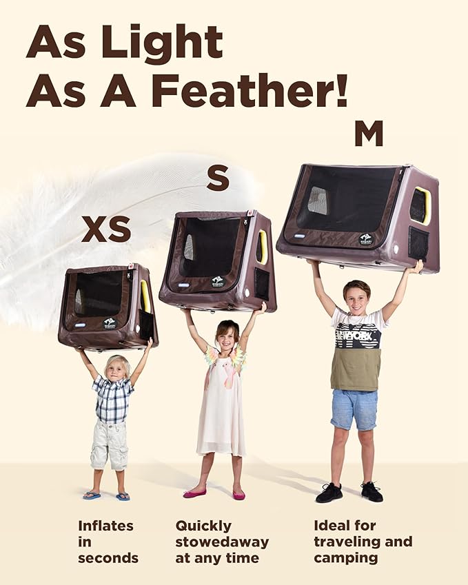 Collapsible Portable Soft Dog Crate-HIGHPI Inflatable Dog Travel Crate For Very Large Dogs, Waterproof Dog Kennel Outdoor Indoor, Safety Foldable Dog Cage For Car Home, Dog Carrier 41"L x 35"W x 29"H