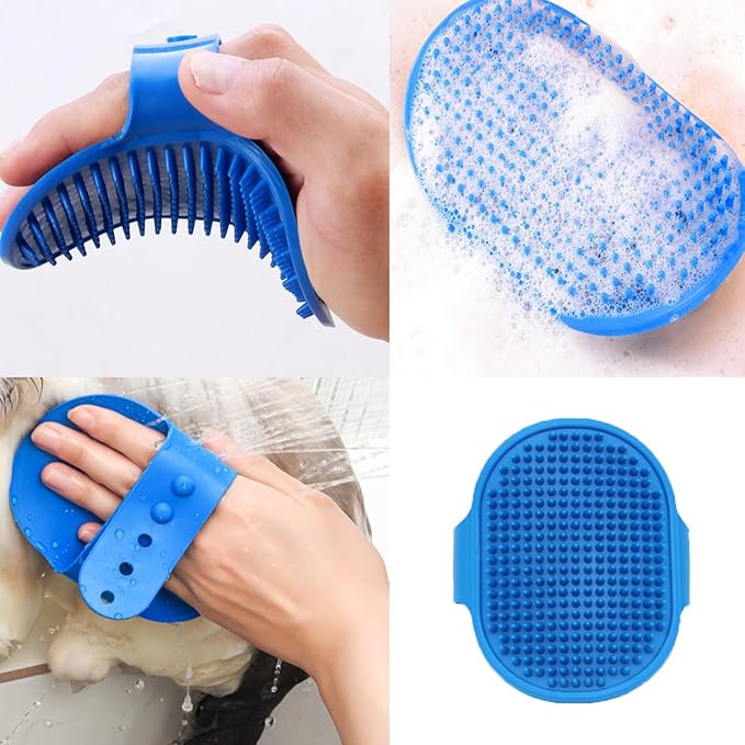 10PCS Cat&Dog Grooming Brush Kit,Self-Cleaning Grooming Brush Removes Loose Hair,Pet bath brush,Bath Massage Glove Brush, Nail Clipper, Flea Comb