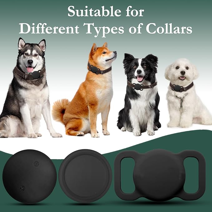 Smart Pet Location Finder, MFi Certified Dog Tracker, No Monthly Fees, Works with Apple Find My (iOS Only), Not GPS Enabled (Black)