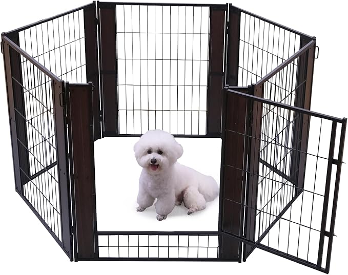 Heavy Duty Dog Playpen 32 Inch Height - Indoor Outdoor Pet Fence Enclosure for Medium and Small Dogs - Foldable Puppy Exercise Pen for Indoor and RV Camping or Yard