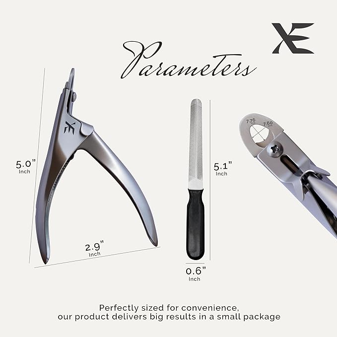 XE Stainless Steel Pet Nail Clipper – Cat and Dog Claw Trimmer with Nail File, Non-Slip Handle Nail Cutter for Pets, Professional Grooming Tool for Dogs, Cats, Rabbit and Guinea Pigs