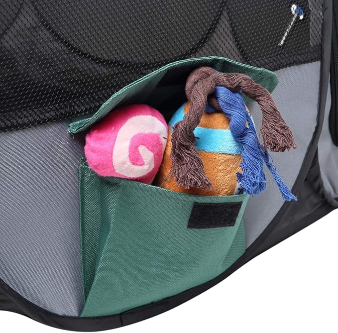Portable Pet Playpen, 28.3" Foldable Dog Playpen for Dogie Kitten Rabbit, Exercise Playpen Tent Indoor/Outdoor Use (green)
