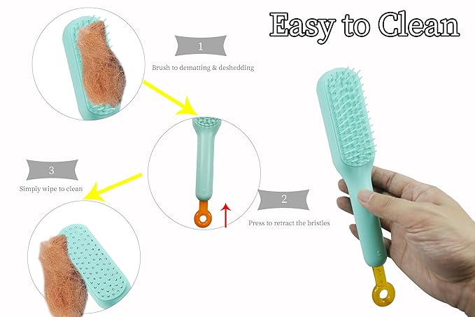 Stretchable Puppy Brush , Soft Dog Brush - Gentle Grooming Brush for Small Dogs, Perfect for Yorkie, Shih Tzu, Maltipoo ,Dog Hair Remover Brush (Green)