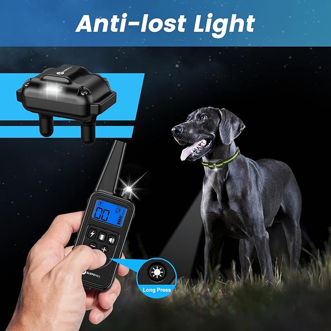 Dog Training Collar with 7 Training Modes, 2600Ft Remote Electronic Dog Shock Collar, Electric Shock Collar for Small Medium Large Dogs (Green)