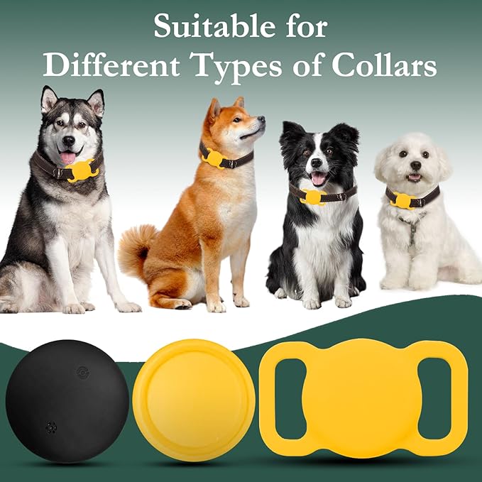 Smart Pet Tracker for Dogs, Location Tracker, MFi Certificated Tracking Device, Waterproof Bluetooth with Collar Holder, No Monthly Fee, iOS Compatible, Not GPS Tracker (Orange