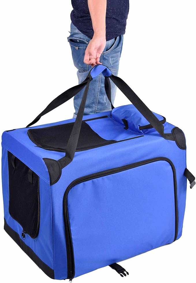 Pet Life Hounda Accordion Metal Framed Soft Folding Expandable Dog Crate - Collapsible Folding Pet Crate or Dog Kennel with Triple Expansion Room Large