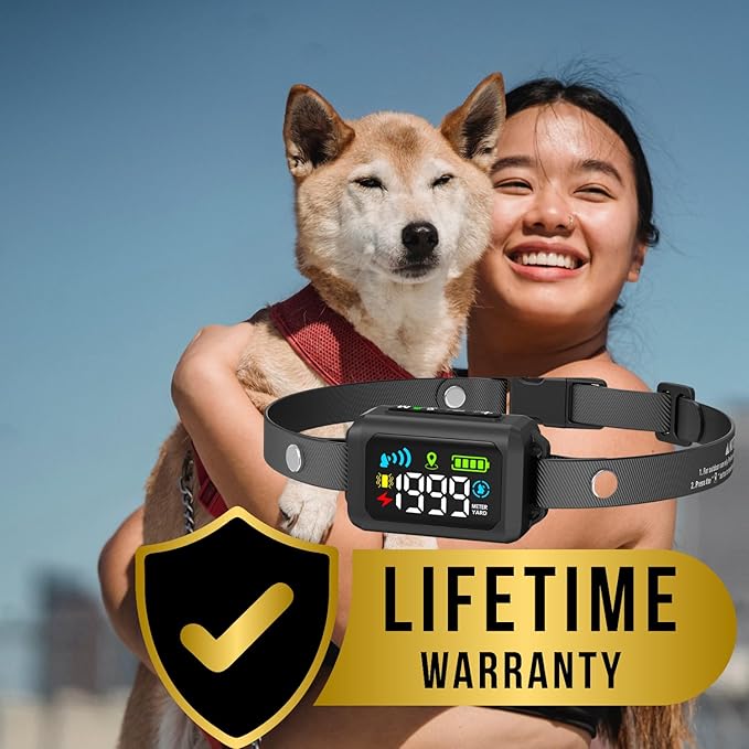 GPS Dog Fence Collar with Wireless Tracker – No Shock, Waterproof & Rechargeable – Smart Pet Containment for Small, Medium & Large Dogs – Adjustable, Portable, Safe Training System