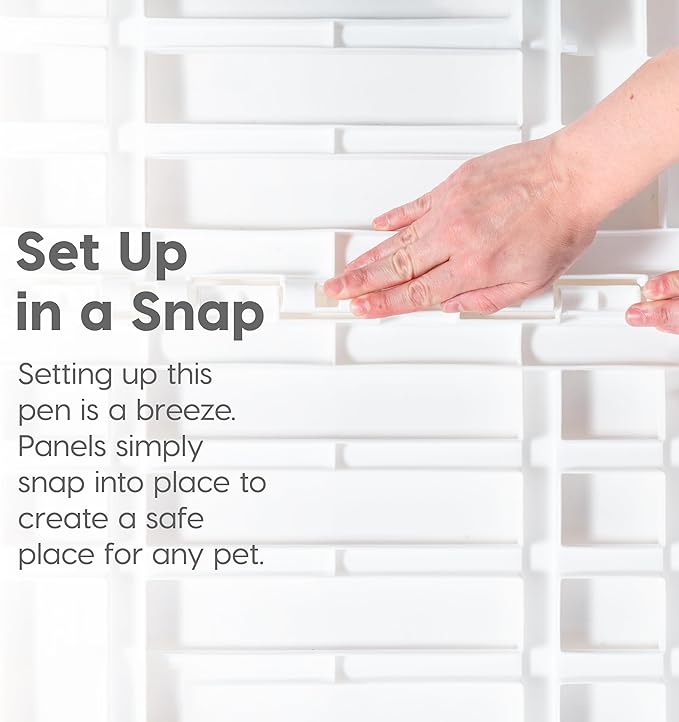 IRIS USA 34" 8-Panel Dog Playpen with Door, 63 x 63 x 35, Puppy Playpen, Dog Play Pen Indoors, Pet Fence, Medium Pets, White