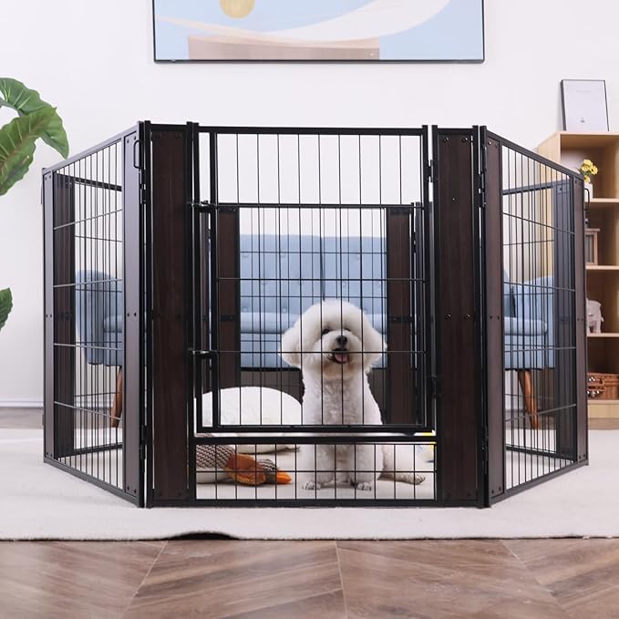 Heavy Duty Dog Playpen 32 Inch Height - Indoor Outdoor Pet Fence Enclosure for Medium and Small Dogs - Foldable Puppy Exercise Pen for Indoor and RV Camping or Yard