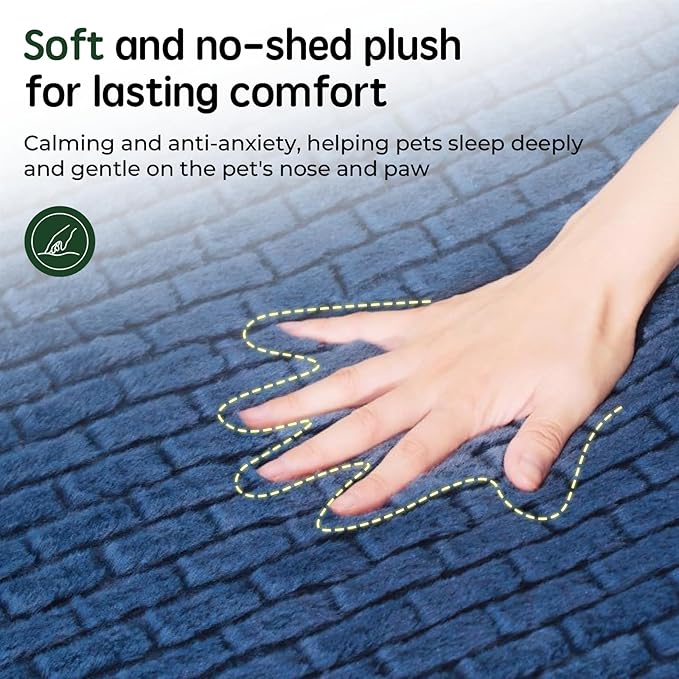 BALANCE Orthopedic Dog Bed, Egg Crate Foam Dog Couch for Pet Sleeping, Pet Sofa with Removable Washable Cover & Nonskid Bottom, Comfy Dog Bed for Extra Large Dog, Blue