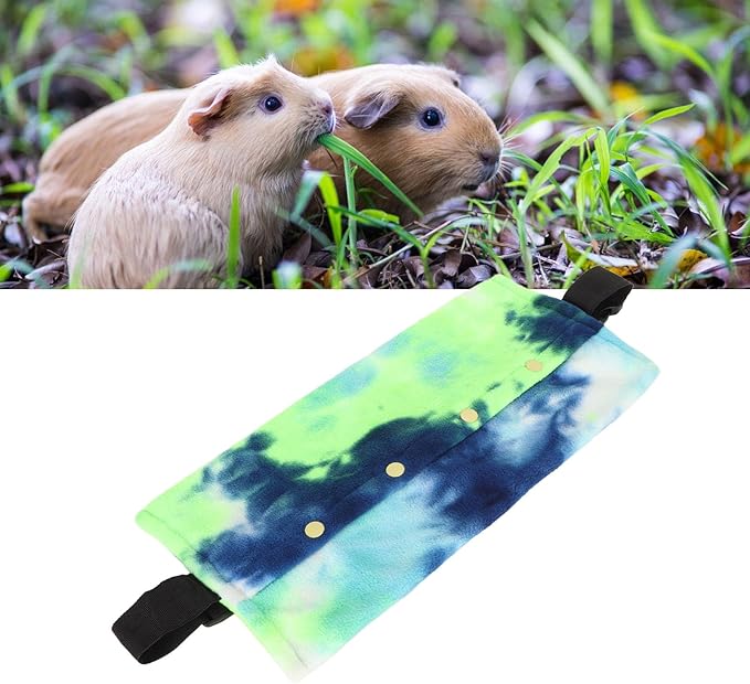 Reptile Sling Carrier, Soft Adjustable Strap Bearded Dragon Sling for Outdoor Travel Walking Rest (Blue Green)