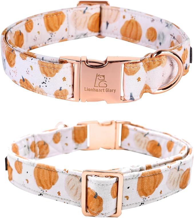 Lionheart glory Dog Collar Halloween Collar Dog Fall Dog Collars, Adjustable Heavy Duty Dog Collar for X-Small Dogs Pumpkin Collar Dog
