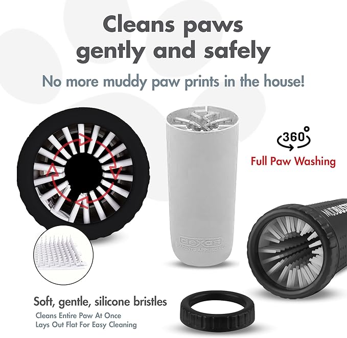 Dexas MudBuster Portable Dog Paw Washer/Paw Cleaner, Large, Matte Black- Special Edition (PW72025-22WP)