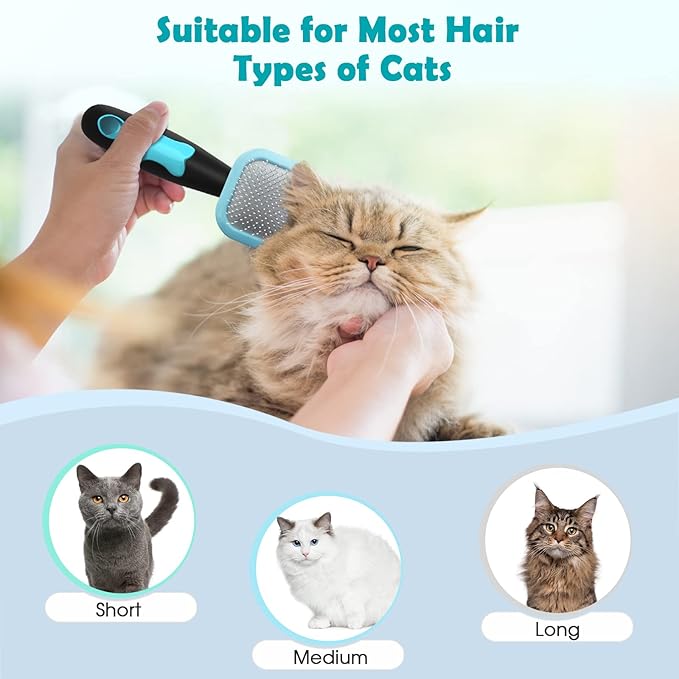 Slicker Brush, PETPAWJOY Dog Brush Gently Cleaning Pin Brush for Shedding Dog Hair Brush for Small Dogs Puppy Yorkie Poodle Rabbits Cats