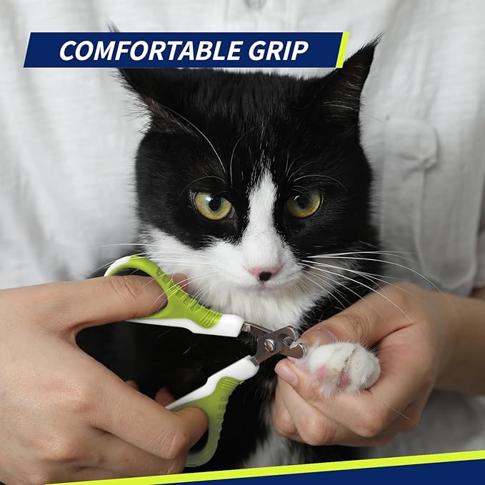 WePet Pet Nail Clippers U07.1, Professional Claw Trimmer, Bended Scissor Special for Cats, Kittens, Dogs, Puppies, Small Animals, White/Lime Green