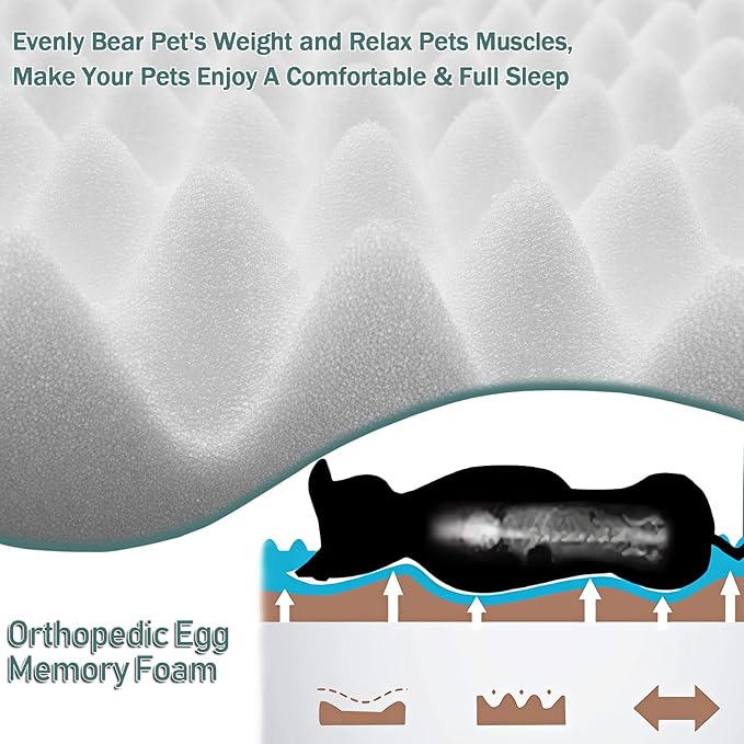 XL Gray Dog Crate Pad 42x28 inch Memory Foam Large Dog Kennel Bed Soft Flannel Washable Anti Slip Puppy Sleeping Mat,Grey