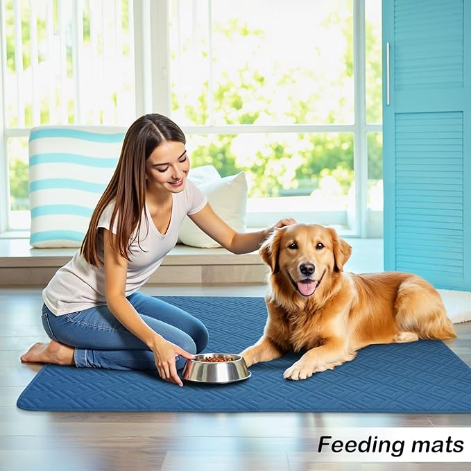 hyha Waterproof Dog Blanket, Soft Pet Bed Blankets, Waterproof Sofa Couch Cover for Dogs Washable, Reversible Pet Couch Covers for Sofa Furniture (30x53 Inch, Navy Blue/Blue)