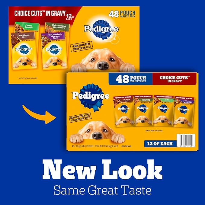 Pedigree Choice Cuts In Gravy Dog Food 48-Count Variety Pack, 3.5 oz Pouches