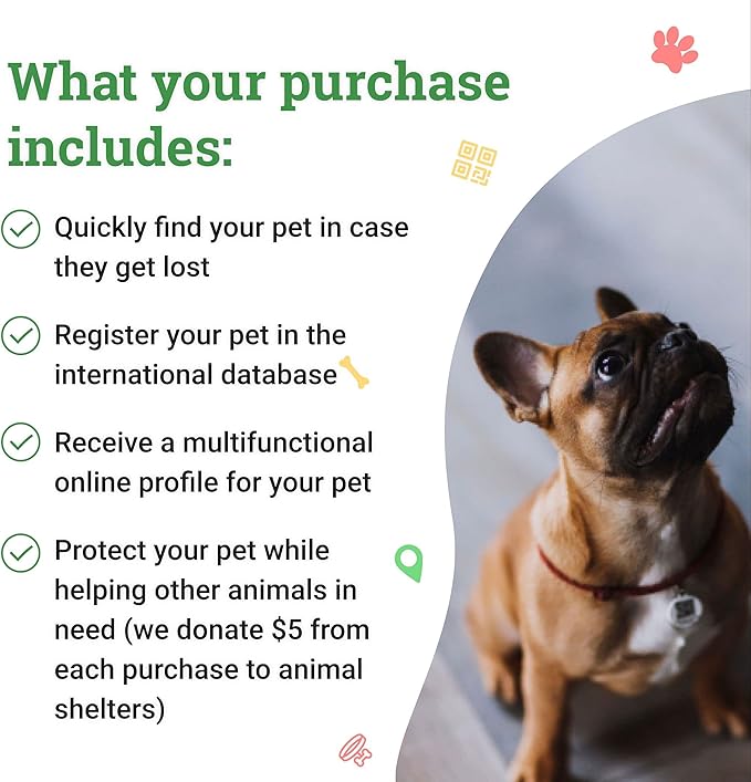 QR Code Pet Tag Service Dog ID - ESA - Emotional Support Service Dog Name Tags (Service Dog, L)